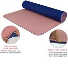 3 Unids/set Estera De Yoga De Tpe Engrosada Y Ensanchada, Estera De Fitness Antideslizante Y Con Reducción De Ruido Y Estera De Cuerda Para Saltar