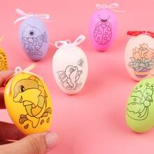 4pcs Ngẫu nhiên Vẽ bằng tay lễ Phục sinh Trứng DIY Nhuộm màu Được Sơn Văn phòng Căng thẳng - Nhiều màu - Xem 5