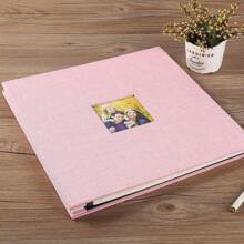 1pc Self-Adhesive Album, 28x27cm, With Window Cutout, 40 Sheets Linen Pages & Metal Pen, Diy Anniversary Scrapbook, Perfect For Baby, Wedding, Family Gifts Birthday Graduation