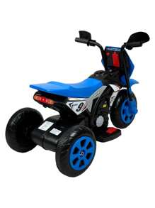 THE BABY SHOP Rideable Motorcycle For Children 3 Wheels Sound, Light 6V - Blue - View 3