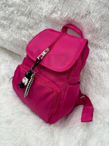 Women Fashion Backpacks - Hot Pink - View 3