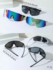 3 chiếc/bộ kính trượt tuyết bảo vệ mới, kính thời trang & thể thao, kính râm thời trang, phụ kiện đi biển - màu đen - Xem 2
