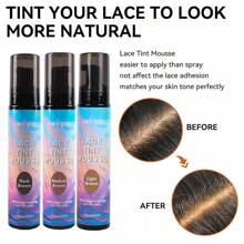 頭髮蕾絲假髮噴霧蕾絲染泡沫防水速乾無殘留蕾絲融化染髮泡沫噴霧遮瑕蕾絲假髮覆蓋染色頭髮泡沫