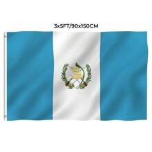 3x5英尺瓜地馬拉國旗,聚酯纖維製成,室內外裝飾,適用於花園草坪裝飾、家居裝飾、房間裝飾 - 藍色 - 查看 3