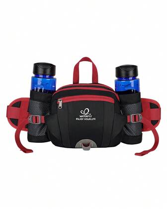 WATERFLY Hiking Fanny Pack Waist Bag With Bottle Holder For Camping Climbing Traveling Cycling And Dog Walking