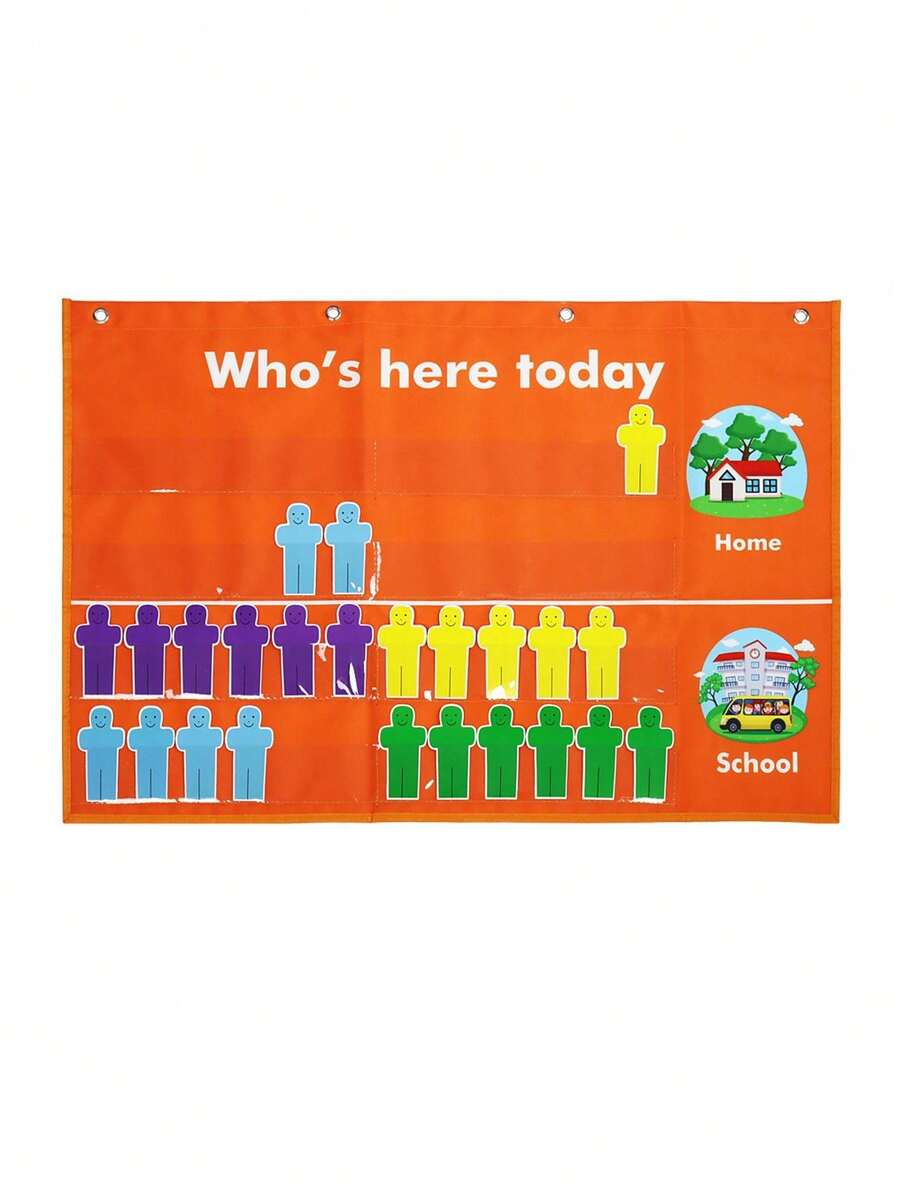 Student Attendance Check-In Hanging Bag, School Learning Hanging Bag, Early Education Hanging Bag - Orange - View 1