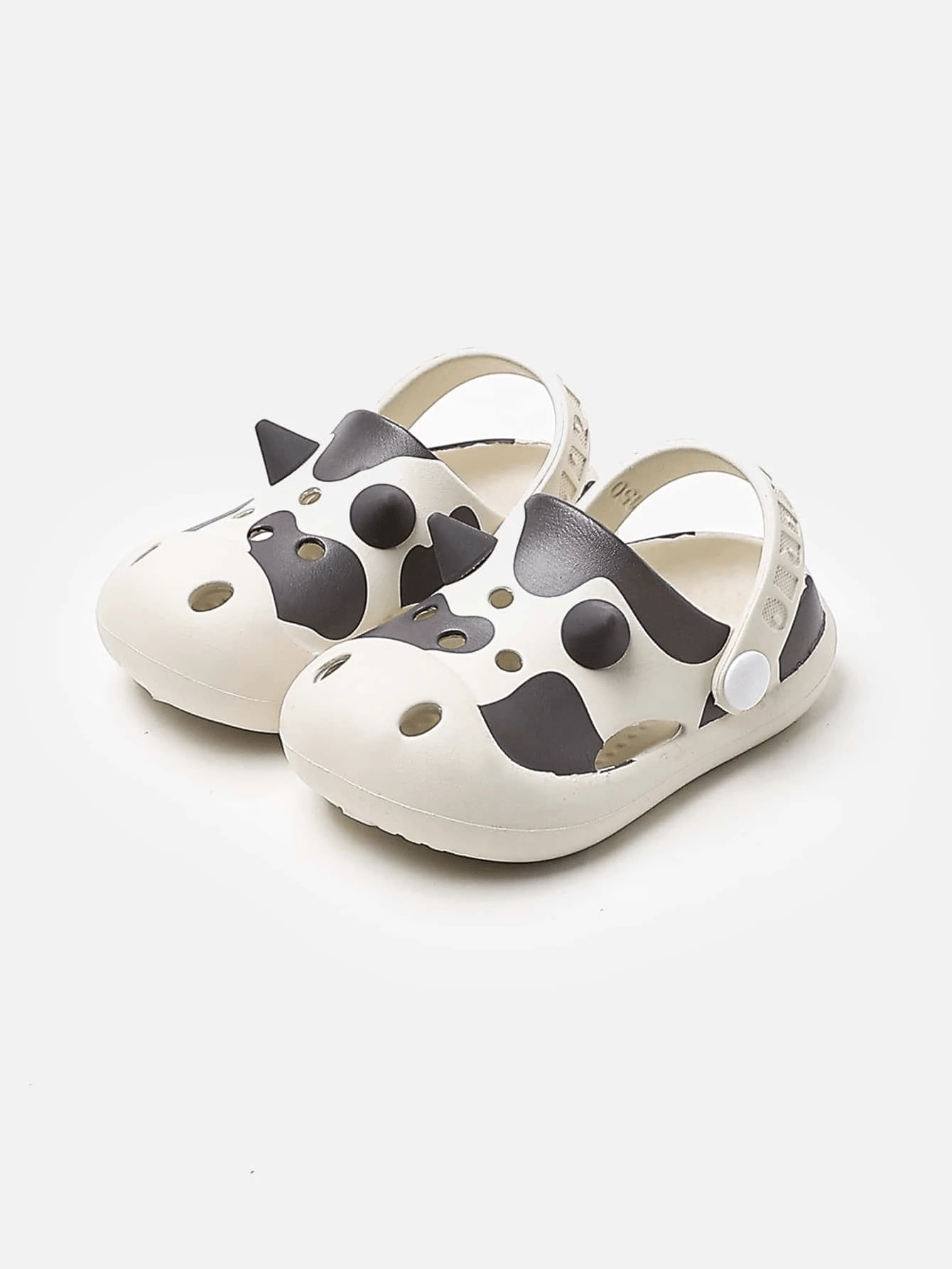 Zapatos Calados Con Estampado De Vaca De Dibujos Animados Para Niños - Beis - Ver 1