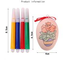4pcs Ngẫu nhiên Vẽ bằng tay lễ Phục sinh Trứng DIY Nhuộm màu Được Sơn Văn phòng Căng thẳng - Nhiều màu - Xem 8