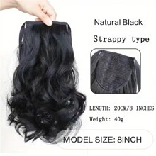 Ponytail With Hair Tie Wrapped Around Curly Wavy Ponytail Extensions Synthetic Clip In Hair Extensions Elegant For Daily Use Hair Accessories