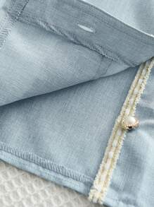 Young Girl Elegant College Style Two Pieces Set With Patchwork Ribbon Short Sleeve Top And Pleated Mini Skirt, Summer