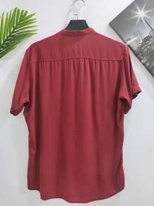Men Shirts - Burgundy - View 6
