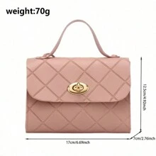 兒童迷你鑽石條紋小方包、斜挎包、肩背包、攜帶小包、時尚包 - 粉色 - 查看 5