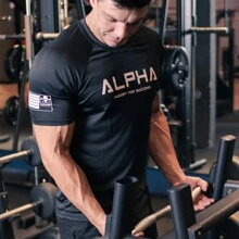 ALFA REI Boyfriend Style Men Sports Tees & Tanks - Black - View 2