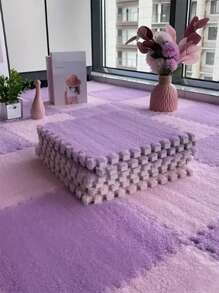 12 cái lông tơ Câu đố Thảm trải sàn Thảm , Ván sàn Gạch Mềm mại Leo Khu vực Thảm , Vá lại Tấm thảm , Chống giọt bắn Đầu giường Tấm lót , DIY Thảm , Hình vuông Vá lại Nối đất Tấm lót , Đầu giường Tấm thảm , Thảm , Diện tích lớn , Phòng khách Phòng ngủ Trang trí - Màu tím - Xem 3