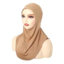 Plain Inner Cap Head Scarf With Elastic Neck Cover And Head Wrap For Women - Multicolor - View 12