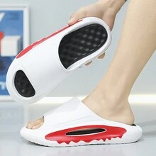 Mới Nam Dép đi trong nhà Đúng mốt Toàn trận Trong nhà Ngoài trời Không trượt Đế mềm Mở ngón chân Dép xăng đan - trắng - Xem 2