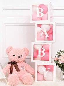 8Pcs BabeShower Decoration Letter Balloon Box For First Birthday Wedding Party Decor Gender Reveal Decoration,Newborn Birthday Transparent Balloon Box Gift Box,Baby Boxes With Letters For Baby Shower,Paper Balloon Box,Baby Shower Gift,Party Favor Box, Balloons Not Included - 10.6*10.6 Inches - View 2
