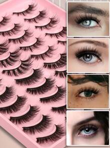 Himirell Bộ 20 cặp lông mi giả nhiều kiểu dáng, bao gồm kiểu tự nhiên, chéo, ấn tượng, xoăn, mỏng, làm dài, thích hợp để đeo hàng ngày và dự tiệc, có thể tái sử dụng, giá trị tuyệt vời - Lông mi Criss Cross - Xem 2