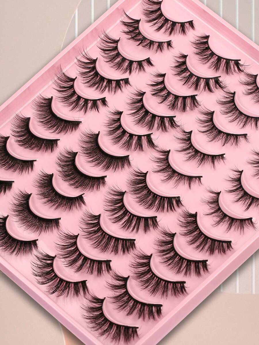 Himirell Bộ 20 cặp lông mi giả nhiều kiểu dáng, bao gồm kiểu tự nhiên, chéo, ấn tượng, xoăn, mỏng, làm dài, thích hợp để đeo hàng ngày và dự tiệc, có thể tái sử dụng, giá trị tuyệt vời - Lông mi Criss Cross - Xem 1