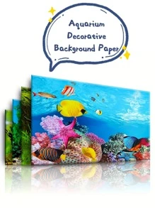 双面耐用 PP 制作的水族馆装饰背景纸，艺术淡水和咸水鱼缸增强效果 - 彩色 - 查看 8