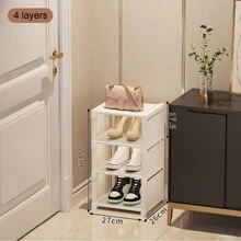 1 suport pentru pantofi pe un singur rând, dulap de pantofi cu mai multe straturi de depozitare, care economisește spațiu, poate fi asamblat liber, potrivit pentru dormitoare, camere de zi și cămine școlare. - alb - Vizualizare 3