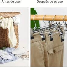 10 cái/gói Móc treo quần áo không để lại dấu kẹp cho quần/váy có thiết kế chống trượt, móc treo quần áo khô trang trí trang trí lễ hội trang trí phòng trang trí nhà trang trí trang trí phòng ngủ, mùa xuân, tối giản, áo mùa hè - Bạc - Xem 3