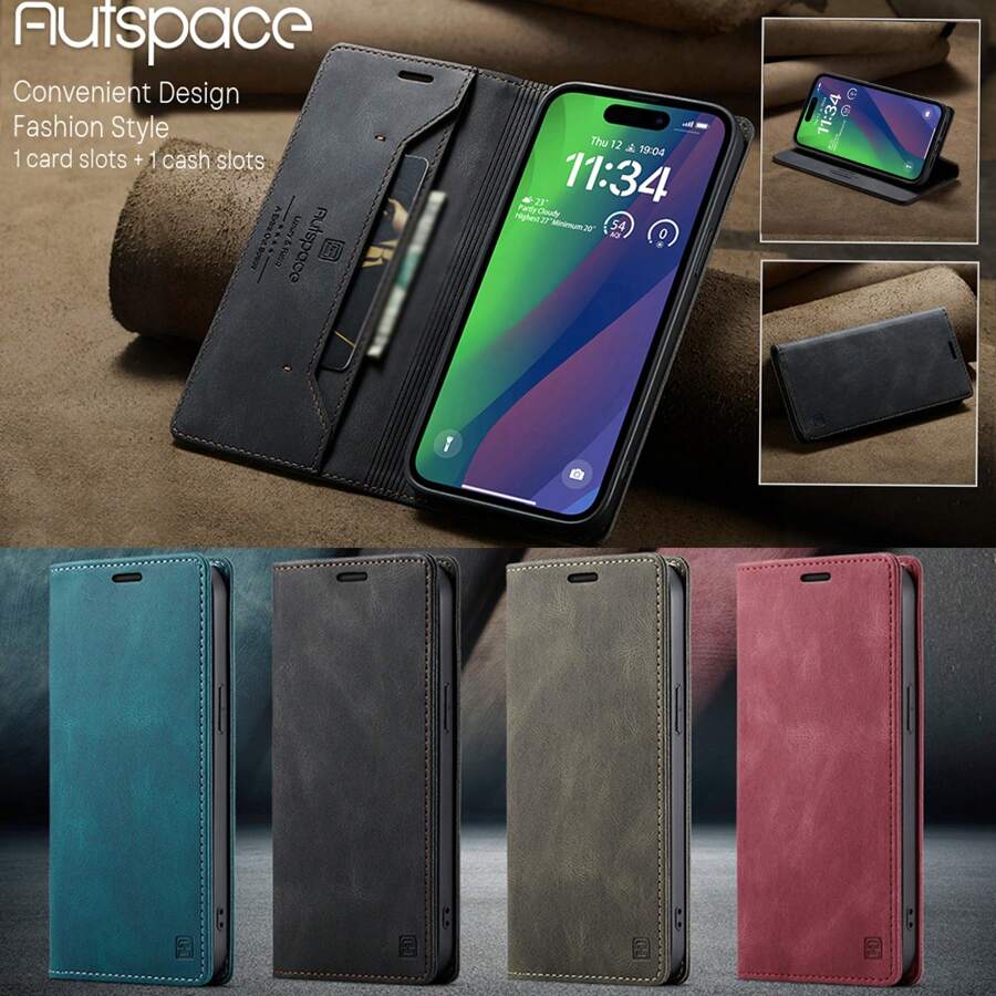 Autspace Vỏ điện thoại dạng ví lật bằng da Pu dành cho doanh nghiệp theo phong cách Retro mới Đóng từ tính với chân đế và chức năng chặn Rfid Vỏ điện thoại chất lượng cao thủ công Tương thích với IPhone 15/14/13/12/11 Pro Max Plus Mini IPhone Xs Max XR 6 7 8 Plus Se2 3 Samsung Galaxy A23/A12/A22/A21/A40/50/A30/A70/A31/A41/A51/A71/A32/A42/A52/A13/A04/A14/A15/A72/A33/A34/A53/A54/A73/ /A24/A25/A35/A55/M31/M33/M53/S8/S9/S10/S20/S21/S22/S23/S24Plus/S20/S21/S22/S23/S24Ultra/S20FE/S21FE/S23FE/Note 10+ /Note20 Ultra Plus Fe/Z Fold 4 5/Z Flip 4 5/ Xi - Màu xanh lam - Xem 1