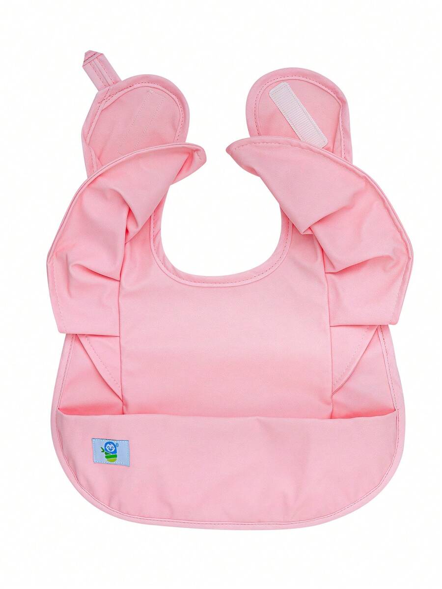 BABYBAMBOO Babero impermeable para bebé con olanes - Rosa - Ver 1