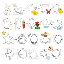 1pc Easter-Themed Stainless Steel Cookie Cutter, Featuring Rabbit, Pigeon, Duck, Egg And Carrot Shapes, Suitable As Baking Tool For Cutting Cake, Fondant, Biscuit, Chocolate And Soap, Also Helpful Kitchen Gadget For Cutting Vegetables, Fruits And Dough - Silver - View 8