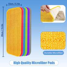 Microfiber Spray Mop Pads, Compatible With Mop (5 Pack), Reusable Washable Floor Mop Pads Replacement 15.3 X 5.1 Inch Dry Wet Mop Pads Refills For Home Kitchen Commercial Floor Cleaning - Gray 5PCS - View 2