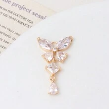 2 Piezas Colgante Con Forma De Lágrima De Mariposa De Cuatro Hojas Para Joyería Diy Para Pulsera, Pendiente, Pasador Y Colgante