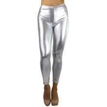 ToBeInStyle Women's Shiny Faux-Leather Legging - 銀色 - 查看 4