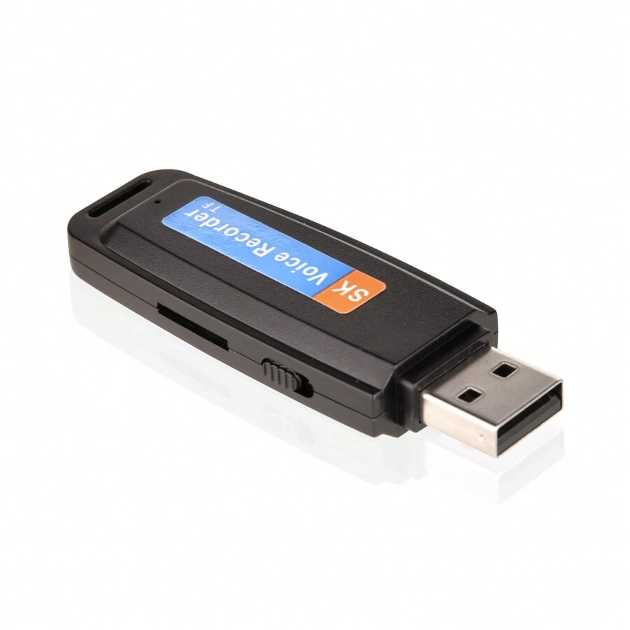 Sk001 8gb Mini Portable High-Fidelity Intelligent Playback Recorder Usb Flash Drive Digital Voice Recorder (Black) - 8G - View 1