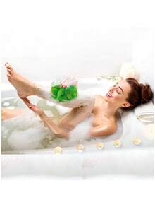 1 esponja / estropajo de baño, verde, 25g, tamaño pequeño con cuerda de suspensión - Verde - Ver 6