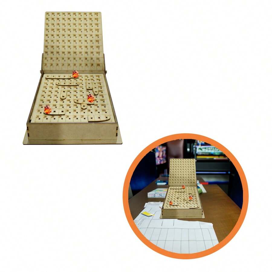 Juego De Mesa Batalla Naval Submarino Mdf 3mm Armable - Beis - Ver 1