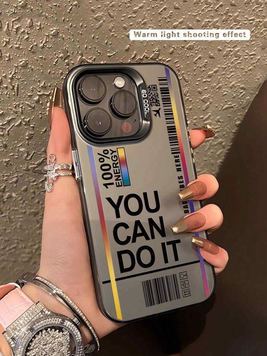 1pc Fashionable Letter & Airplane Printed Anti-Drop Phone Case ...