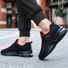 Zapatos Deportivos Casuales De Punto Para Hombre - Zapatos Deportivos Con Cojín De Aire - Absorción De Golpes Y Transpirables - Para Correr, Baloncesto Y Ejercicio