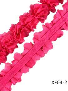 26 Flowers, 5cm Width, Multicolor, 3d Chiffon Flower Lace Trim, Garment Accessory For Swimwear, Headwear, Etc.