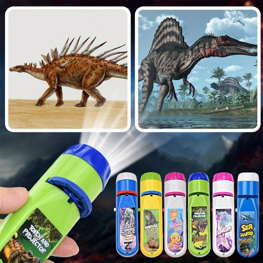 可愛的卡通恐龍投影燈-讓孩子晚上在學習中玩樂！聖誕節、萬聖節、感恩節禮物 - 綠色 - 查看 1