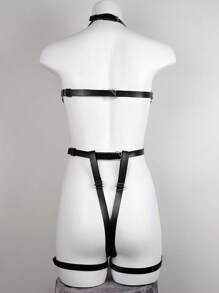 Conjunto de body de una pieza para mujer, conjunto portador de arnés sexy, conjunto de ligas de Body completo con arnés de jaula de Body ajustable elástico para mujer