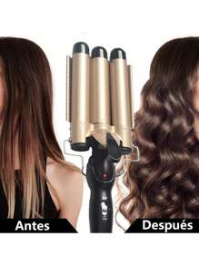 JIAWANG Rizador de cabello Waflera Enchinadora Cabello 3 Rizadora Pelo Onduladora - Dorado - Ver 5