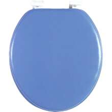 J&V Textiles Soft Round Toilet Seat With Easy Clean & Change Hinge, Padded - Black - View 8