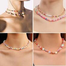 5款樣式～1300/1400顆字母珠子,a-z字母塑膠珠套裝,心形珠子用於手鐲製作 - 彩色 - 查看 9