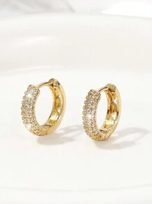 New Design Copper Earrings Embellished With Shiny Rhinestones For Women