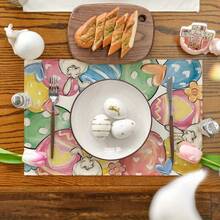 4入組蛋,兔子,花,心形復活節餐墊套裝,12x18英寸季節性春季餐桌墊,適用於聚會廚房用餐裝飾 - 彩色 - 查看 2