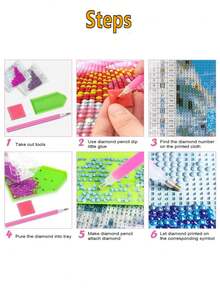 5d寫有貓的鑽石畫,全鑽圓形,diy馬賽克家居裝飾,創意藝術刺繡,牆面裝飾 - 彩色 - 查看 5