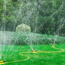 1入360度自動旋轉三頭灑水器,適用於灌溉用旋轉灑水器,串聯灑水器,噴霧注水造園 - 黃色 - 查看 8