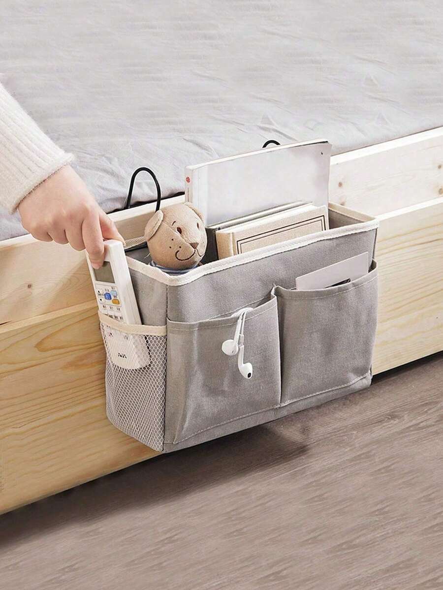 大學宿舍床側掛籃袋,床頭儲物架,上鋪床組織架 - 灰色 - 查看 1
