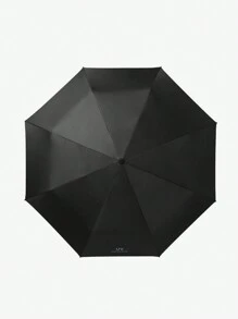 1pc 8-Rib Classic Black Uv Protection Automatic Umbrella For Both Sunny And Rainy Days, Portable Folding Sunshade Parasol, Black - Black - View 5