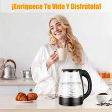 Jarra Eléctrica de Vidrio para Hervir Agua con Apagado Automático - Negro - Ver 3